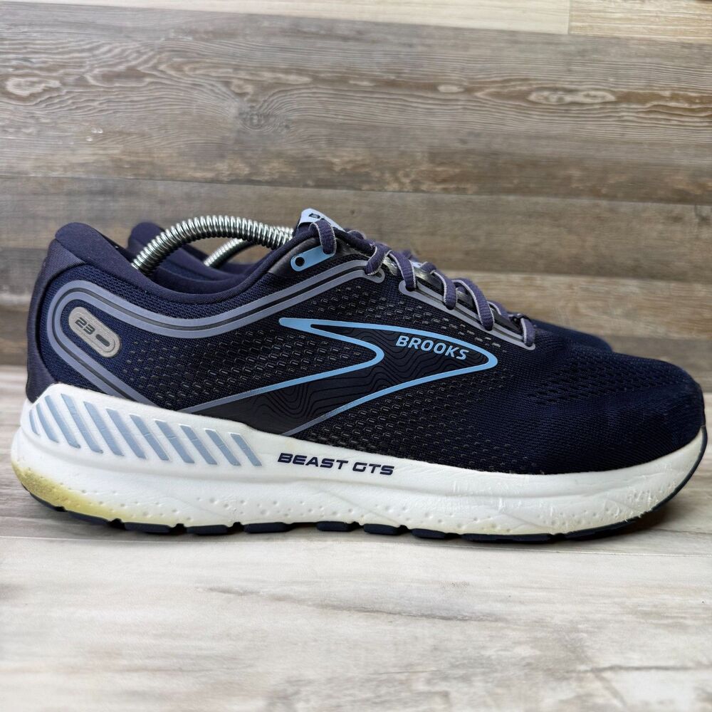 Brooks Beast GTS 23 Men's Size 10.5‎ D Navy Blue White Running Shoes 1104011D495